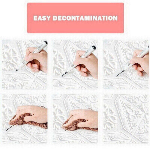 4x DIY Tile Brick Wall Sticker Self-Adhesive Waterproof Foam Panel Home Decor