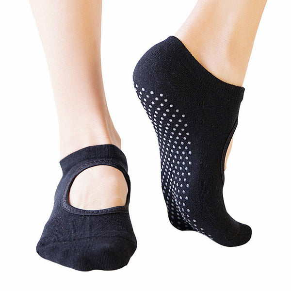 2Pairs Yoga Socks Non Slip Pilates Massage Ballet Socks Grip Exercise Cotton Gym