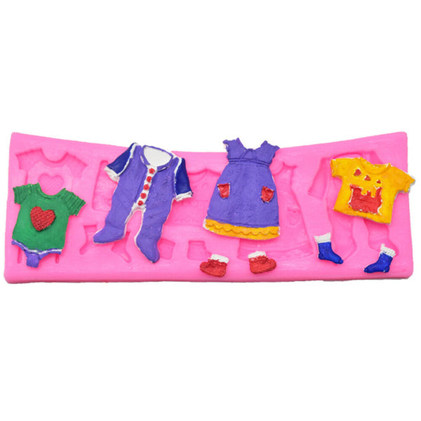 3D Baby Clothes Cake Decorating Fondant Mould Silicone Baking Mold Chocolate RAU