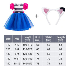 Gabby's Dollhouse Costume Kids Girls Gabby Dress Cat Ears Headband Book Week Fancy Dress