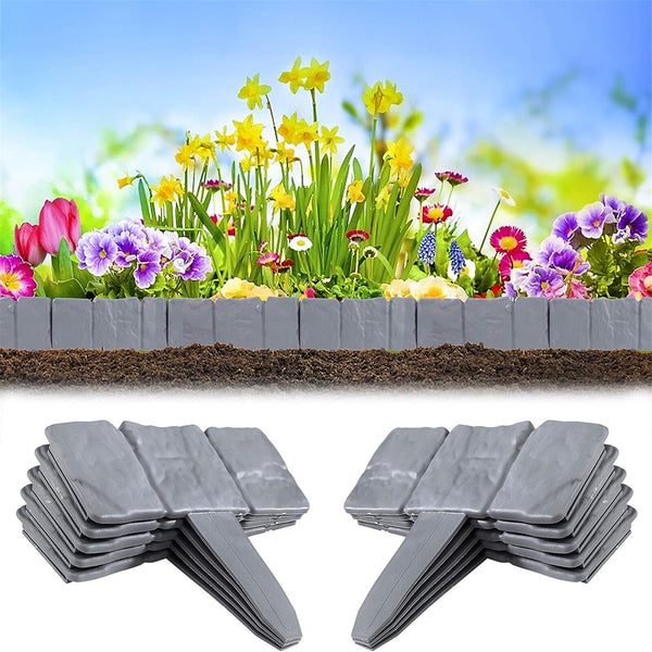 UP 100X Plastic Garden Edging Lawn Yard Plant Flower Grass Fence Border Outdoor