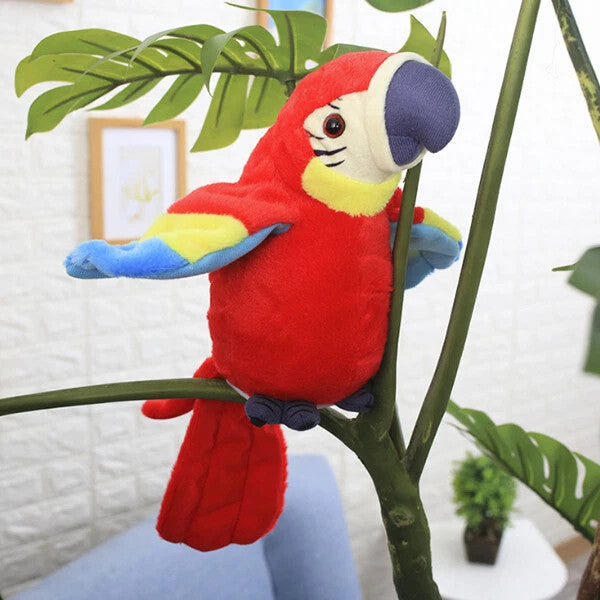 Talking Parrot Plush Toy Repeats What You Say Interactive Record Bird Kids Gift