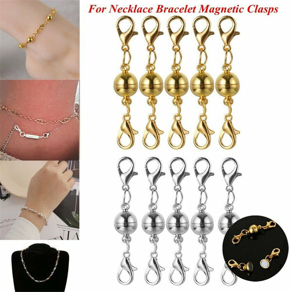 5/10Pcs Strong Magnetic Clasp Necklace Converter Extender lobster claws