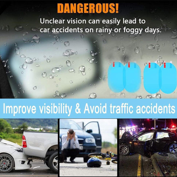 2Pcs Rainproof Car Rearview Mirror Sticker Anti-fog Protective Film Rain Shield