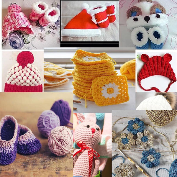 12PCS 3-10mm Bamboo Crochet Hooks Set Handle DIY Wooden Knitting Needle 12 Size