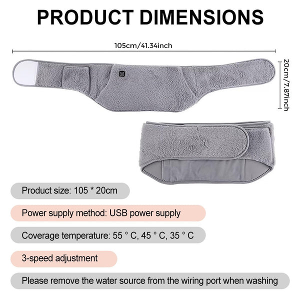 Heat Pad Belt Menstrual USB Cramps Waist For Period Pain Relief Electric Heating