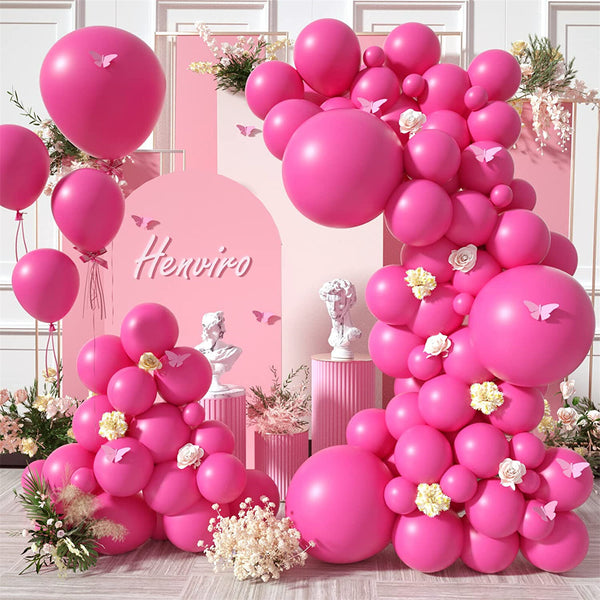 174X Balloon Arch Set Wedding Birthday Party Garland Rose Red Balloons Decor AU