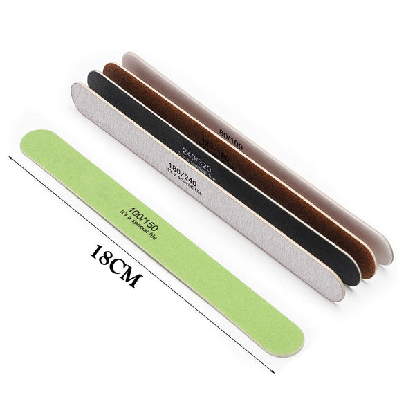 5-50X Double Sided 100/120/180/240 Grit Nail Files Emery Boards Nail Salon Tool