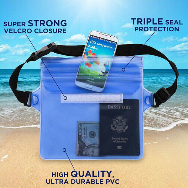 Waterproof Underwater Waist Belt Bum Bag Beach Swimming Boating Dry Phone Pouch