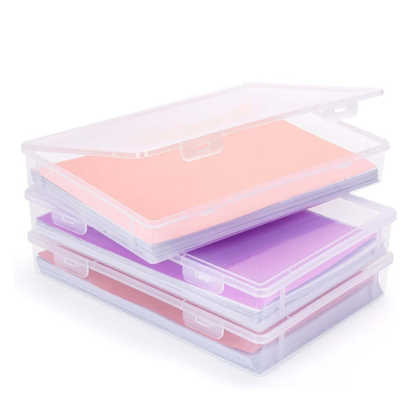 Clear Plastic Storage Boxes with Flip-Top Lid | Office Craft Organizer Container