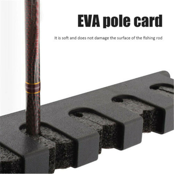 6-Rod Rack Fishing Pole Holder Tackle Wall Fishing Rod Storage Fixed Stand AU
