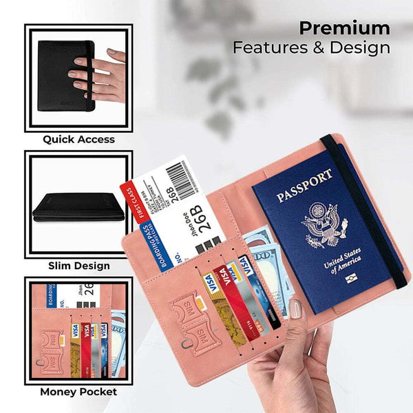 Slim Leather Travel Passport Wallet Holder RFID Blocking ID Card Case Cover