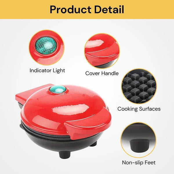 Mini Waffle Maker Non Stick Baking Pan Pancake Heating Breakfast Making Machine