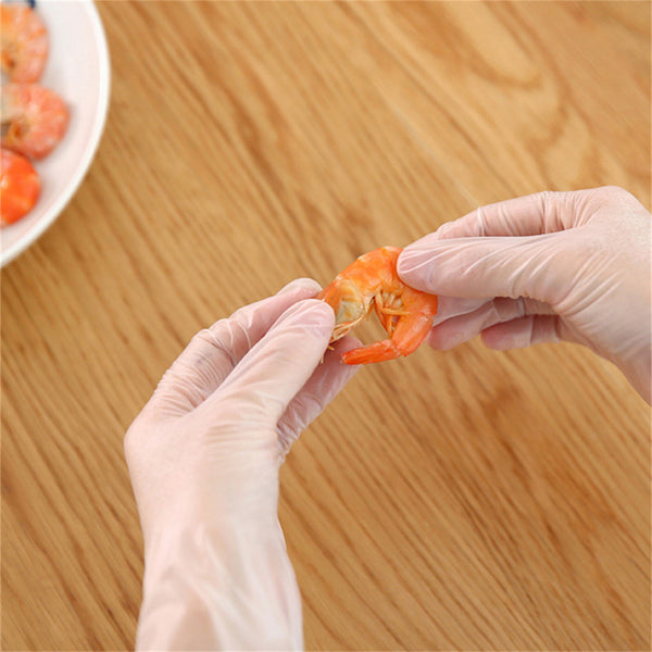 200PCS Vinyl Disposable Gloves Powder Free Food Handling Cleaning Gloves