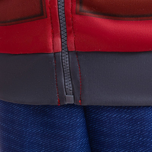 Close up of Paw Patrol Ryder jacket zip and colour blocking