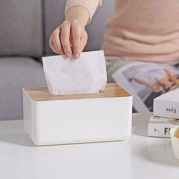 Tissue Box Dispenser Paper Storage Holder Napkin Case Organizer Wooden Cover AU