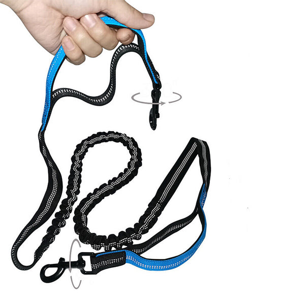 Adjustable Hands Free Dog Leash Lead + Waist Bag Belt Jogging Walking Running