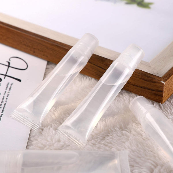 100pcs 8ml Empty Lip Gloss Tubes | Clear Squeeze Lip Balm Containers Refillable