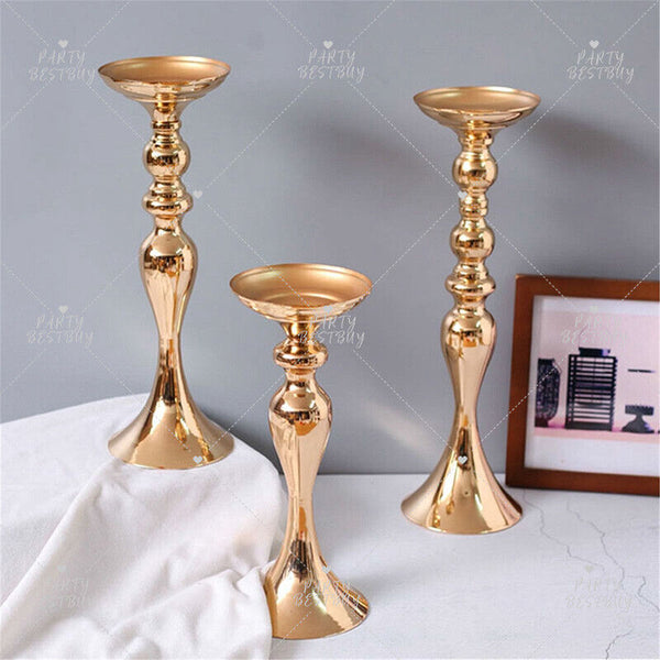 3pcs Flower Stand Metal Vase Table Gold Centerpiece Candlestick Wedding Party AU