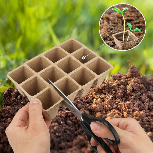 30x 12 Holes Biodegradable Paper Seedling Pots Seed Tray Garden Nursery AU