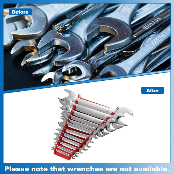 2X Wrench Organizer Magnetic Storage Rack Plastic Spanner Tools Holders 12 Slots