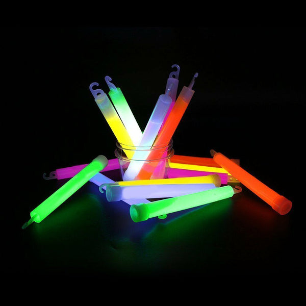 5X Glow Sticks 6 Inches Hook Glowsticks Lanyard Poi Party Glow in the dark Decor