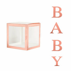 4PCS Baby Balloon Box Clear Cube Boxes Baby Shower Birthday Party Decorations