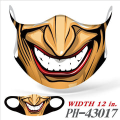 Halloween Face Mask - Printed Stretch Fabric Costume Mask, Adult One Size