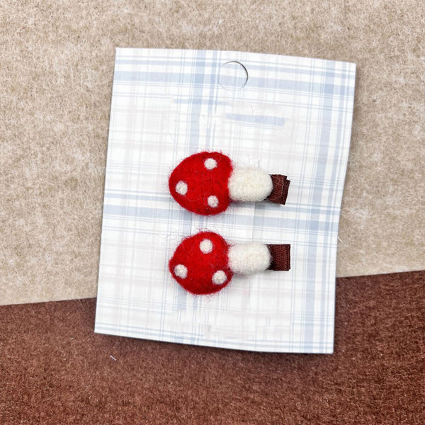 Autumn Winter Cute Mushroom Sheep Felt Hair Clip Children's Hair Accessories