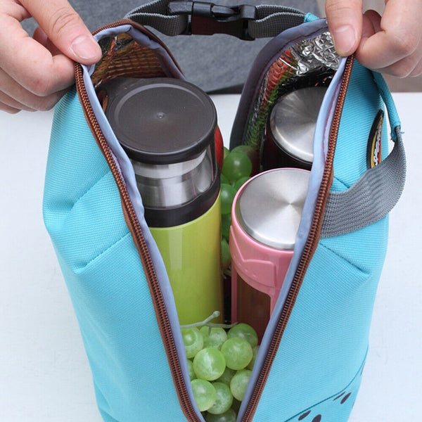 Lunch Bottle Box Tote Storage Bag Picnic Case  Portable Insulated Thermal Cooler