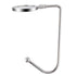 Christmas stocking holder, silver metal hook on a white background