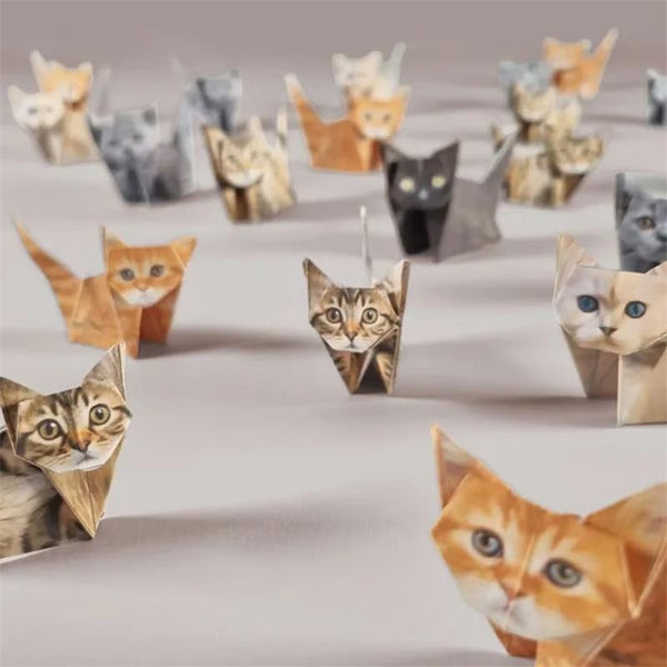 DIY Paper Cats - 50 Sheets DIY Origami Paper To Fold Cute Cat Figures Halloween