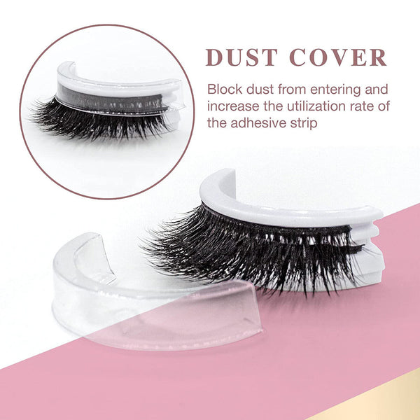 1/2 Pairs Eyelashes Self-Adhesive Natural Multiple Reversible Glue Free Reusable