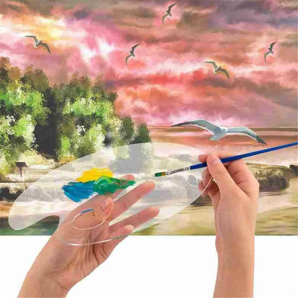 Artist Paint  Clear Acrylic Makes Cleanup  Mixing Palette+5PCS Palette Knife AUS