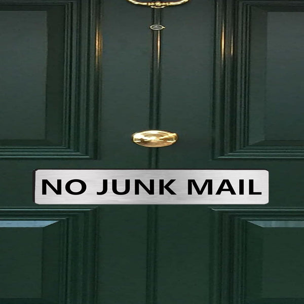 2 PCS NO Junk Mail Sign Self Adhesive Plaque Decal On Letterbox Mailbox AU