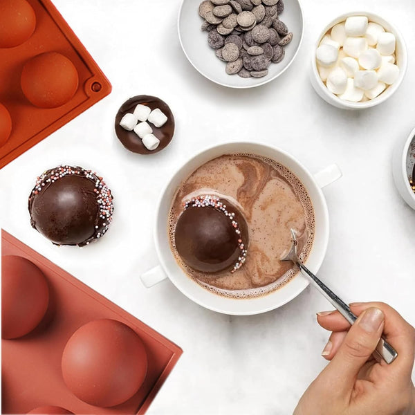 2PCS 5 Cavity Semi Sphere Silicone Mould Chocolate Bombe Dome Baking Mold