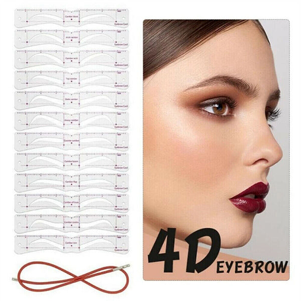 14Pcs Eyebrow Shaping Stencils Grooming Shaper Template Reusable Makeup Tool Kit