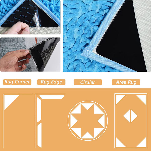 RUG GRIPPERS Non Slip Reusable Carpet Mat Gripper Anti Skid Washable Grip