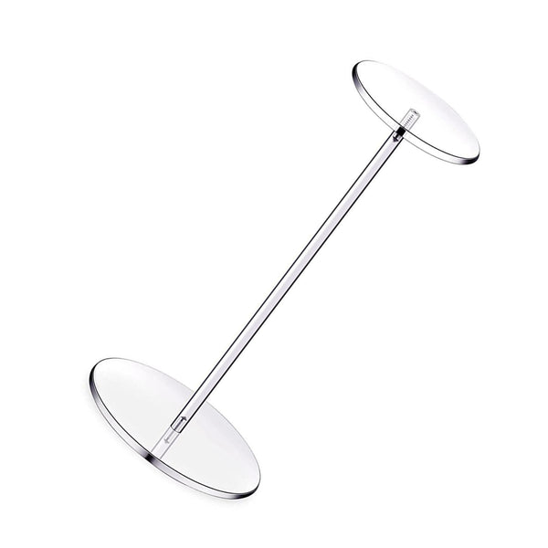 2PCS Acrylic Hat Pedestal Stand Wig Display Holder Storage Rack Caps Organizer