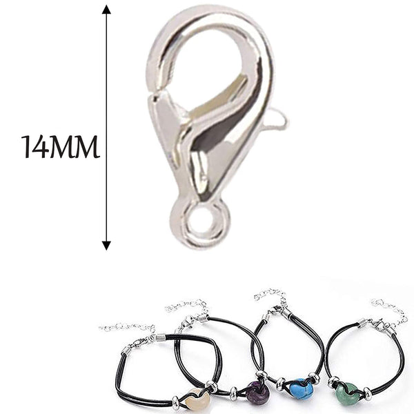 Up 200x Lobster Claw Clasps Platinum 14mm Clips Hook Necklace Jewellery Supply