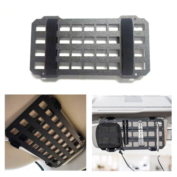 Car Sun Visor Organiser Panel Storage Holder Rigid Tactical Rack Black