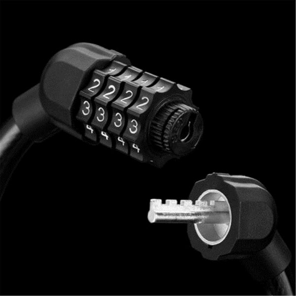 2PCS Bike Combination Cable Lock 4 Digit Bicycle Security Lock