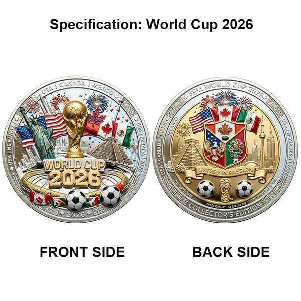 3D Commemorative Coin Football Souvenir Collectible USA Canada Mexico 2026