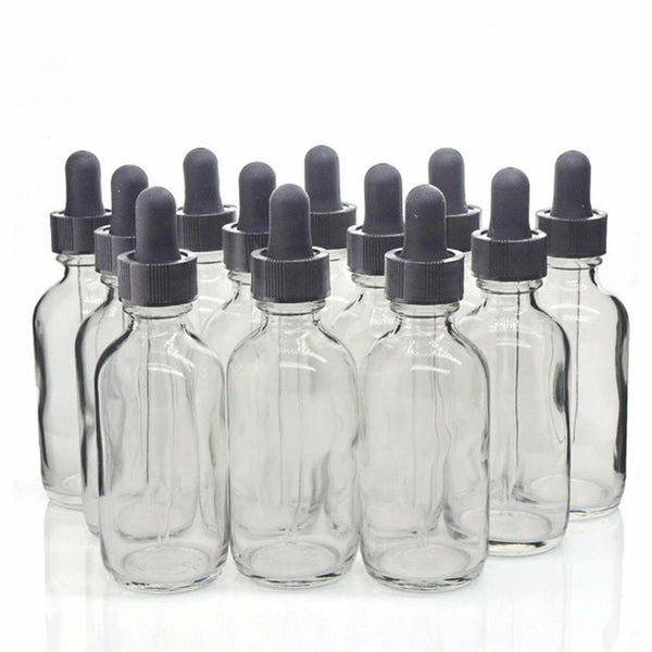 10-40X 30ml Clear Glass Liquid Pipette Bottle Eye Dropper Aromatherapy Essential