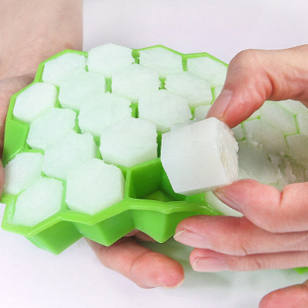 37 Slot Plastic + Lid Home Freezer Maker Silicone Ice Cube Tray Mould Kitchen