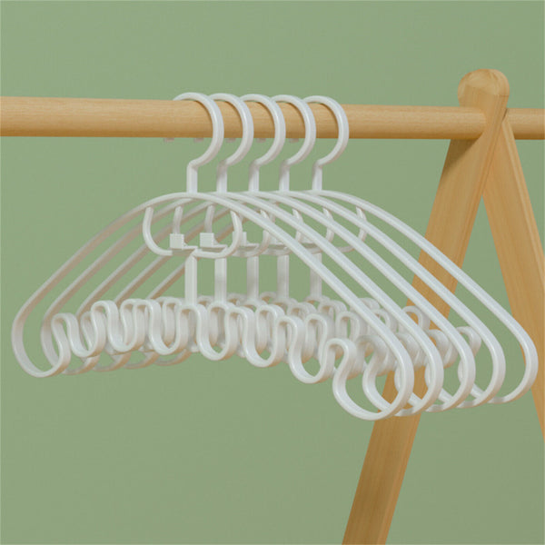 10pcs Wave Pattern Stackable Hanger Space Saving Clothes Hanger Closet Organizer