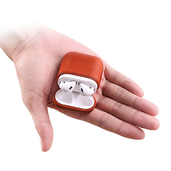 Compatible With Airpods Leather Earphone Protective Case Cover shockproof
