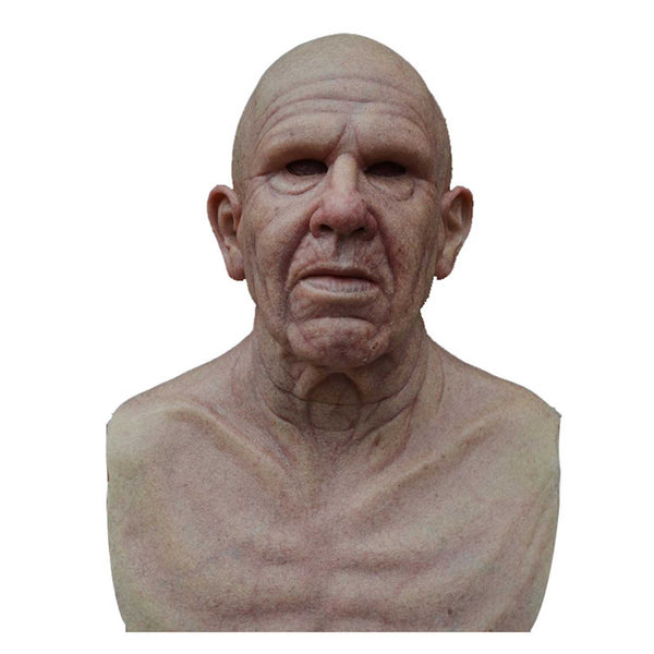 Bald Old Man Wrinkle Mask Latex Halloween Party Cosplay Disguise Face Mask Props