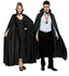 Halloween Full Length Black Cape With Collar Adult Vampire Costume FREE Postage