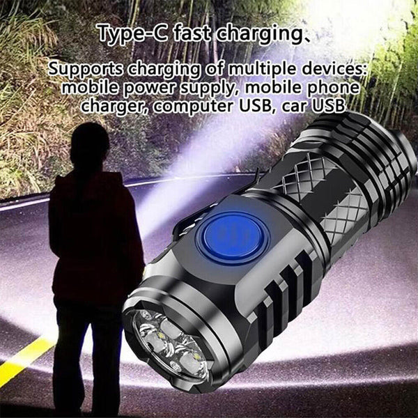 Three-Eyed Monster Mini Flashlight, LED Flashlights High Lumens Rechargeable